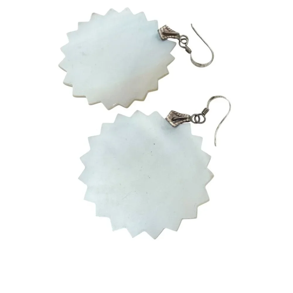 Mother of Pearl Large Dangling earrings 925 sterling 2